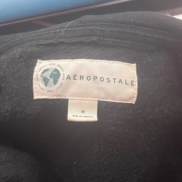 Aeropostale Black Zip-Up Jacket Casual Style - Picture 2 of 2